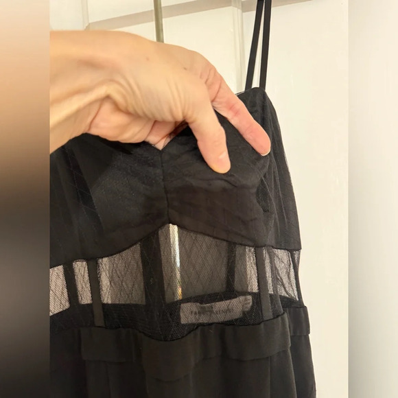 Fame & Partners Francesca Mesh Gown Maxi Dress in Black - Picture 6 of 11